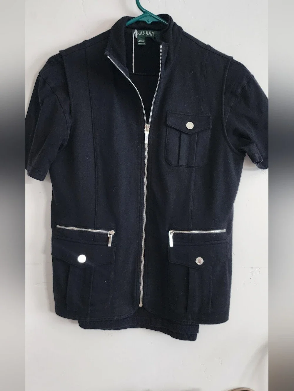 Ralph Lauren Navy Short-Sleeve Zip Front Jacket